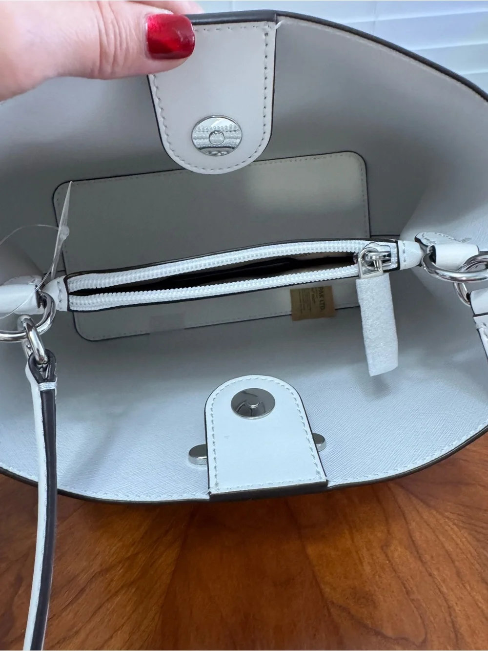 Michael Kors White Saffiano Leather Shoulder Bag